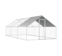 vidaXL Jaula Gallinero de Exterior de Acero Galvanizado 2.75x6x1.92m Aves Corral Habitáculos Animales Pequeños Sistema Cierre con Cerradura Paredes Malla
