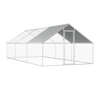 vidaXL Jaula Gallinero de Exterior de Acero Galvanizado 2.75x6x1.92m Aves Corral Habitáculos Animales Pequeños Sistema Cierre con Cerradura Paredes Malla