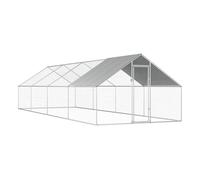 Vidaxl jaula gallinero de exterior de acero galvanizado 2,75x8x1,92 m