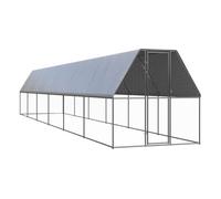 Vidaxl jaula gallinero de exterior de acero galvanizado 2x12x2 m