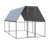 Vidaxl jaula gallinero de exterior de acero galvanizado 2x4x2 m