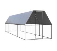 Vidaxl jaula gallinero de exterior de acero galvanizado 2x8x2 m