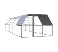 vidaXL Jaula Gallinero de Exterior de Acero Galvanizado 3x10x2 m Casa Gallinas