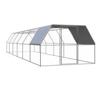 vidaXL Jaula Gallinero de Exterior de Acero Galvanizado 3x12x2 m Casa Gallinas