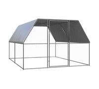 Vidaxl jaula gallinero de exterior de acero galvanizado 3x4x2 m