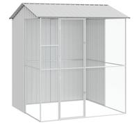 vidaXL Aviario gris 215 x 210 x 247 cm acero