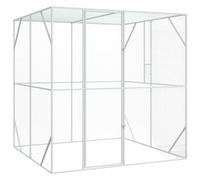 vidaXL Jaula para Aves Antracita 209 x 202 x 214 cm Acero galvanizado | Hecha para aguantar golpes, Super resistente a la corrosión, Mucho espacio para que los pájaros se muevan a gusto