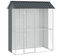 vidaXL Jaula para Aves Antracita 215 x 110 x 247 cm Acero Galvanizado, Hábitat Moderno para Aves, Jaula Exterior, diseño Duradero para jardín y terraza