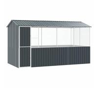 vidaXL Jaula para Aves Antracita 410 x 210 x 230 cm Acero Galvanizado, Aviario Jardín Rectangular, Amplio Enclosure Exterior, Casa para Pájaros Resistente, Terraza Espaciosa