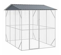 vidaXL Jaula para Aves Gris antracita 227 x 310 x 247 cm | Hecha para aguantar mucho uso, Mantiene a tus mascotas seguras dentro, Un montón de espacio para que tus mascotas se relajen