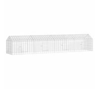 vidaXL Jaula para Conejos Plateada 400x78x78cm Acero Galvanizado Jardín Terraza Rectangular Diseño Moderno Uso Eficiente del Espacio Elegante Estética Exterior