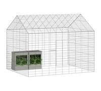 vidaXL Jaula para Conejos Plateado 100 x 78 x 78 cm Acero Galvanizado, Jaula Moderna para Conejos, Resistente, Ideal para Mascotas Pequeñas, Refugio al Aire Libre