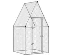vidaXL Jaula para gallinas Acero galvanizado Plateado 100x100x190 cm