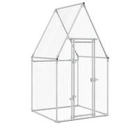 vidaXL Jaula para gallinas acero galvanizado plateado 100x100x190 cm