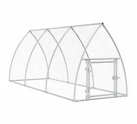 vidaXL Jaula para gallinas Acero galvanizado Plateado 300x105x120 cm