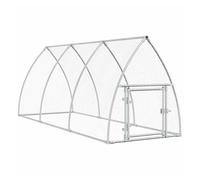 Vidaxl jaula para gallinas acero galvanizado plateado 300x105x120 cm