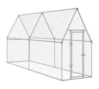 vidaXL Gallinero / Jaula para gallinas, pollos, patos y conejos – Acero galvanizado plateado