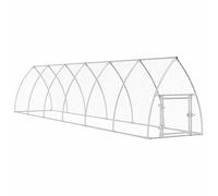 vidaXL Jaula para gallinas Acero galvanizado Plateado 600x105x120 cm