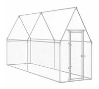 vidaXL Jaula para gallinas acero galvanizado plateado 400x100x190 cm