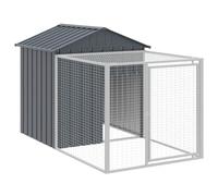 vidaXL Jaula para gallinas con Corral Antracita 117x201x123 cm Acero galvanizado