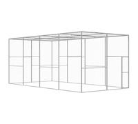 vidaXL Jaula para Gatos Mascotas Perros Cachorro Exterior Jardín Patio Terraza Animales al Aire Libre Casas Acero Galvanizado 6x3x2,5 m