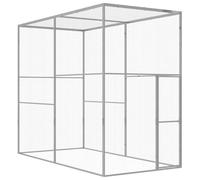 vidaXL Jaula para Gatos Mascotas Perros Cachorro Exterior Jardín Patio Terraza Animales al Aire Libre Casas Acero Galvanizado 3x1,5x2,5 m