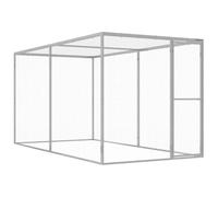 vidaXL Jaula para Gatos Mascotas Perros Cachorro Exterior Jardín Patio Terraza Animales al Aire Libre Casas Acero Galvanizado 3x1,5x1,5 m