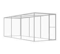 vidaXL Jaula para Gatos Mascotas Perros Cachorro Exterior Jardín Patio Terraza Animales al Aire Libre Casas Acero Galvanizado 4,5x1,5x1,5 m