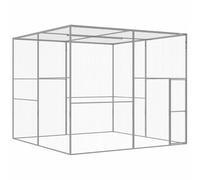 vidaXL Jaula para Gatos Mascotas Perros Cachorro Exterior Jardín Patio Terraza Animales al Aire Libre Casas Acero Galvanizado 3x3x2,5 m