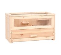 Vidaxl jaula para hámster madera maciza abeto 60x30x35 cm