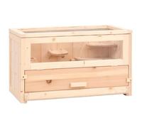 Vidaxl jaula para hámster madera maciza abeto 60x30x35 cm