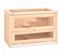 vidaXL Jaula para hámster madera maciza abeto 60x35,5x42 cm