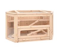 vidaXL Jaula para hámster Madera Maciza Abeto 80x40x43 cm