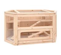 vidaXL Jaula para hámster Madera Maciza Abeto 80x40x43 cm