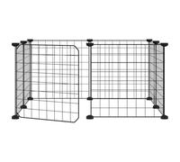 vidaXL Jaula para Mascotas de 8 Paneles con Puerta Conejera Perro Acero Negro