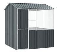 vidaXL Jaula para pájaros exterior de 3 | Jaulas de metal duraderas | Construcción resistente a la intemperie | Pestillo a prueba de fugas | Perfecto para pájaros de mascotas | Diseño moderno