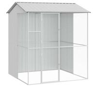vidaXL Jaula grande de metal gris diseño espacioso y duradero, ideal para varias aves, fácil acceso con gran puerta de entrada, estructura de acero pulverizado, jaulas para mascotas