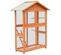 vidaXL Jaula para pájaros Madera Maciza Pino y Abeto 125,5x59,5x164 cm