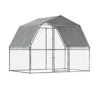 vidaXL Jaulas perros con techo puerta 2 uds acero galvanizado plateado