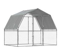 vidaXL Jaulas perros con techo puerta 2 uds acero galvanizado plateado