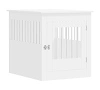 vidaXL Jaula para perros madera de ingeniería blanco 64,5x80x71 cm