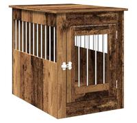 vidaXL Jaula para Perros Madera de ingeniería Madera Vieja 55x80x68 cm, caseta para Perros, Refugio para Perros, Jaula para Mascotas, Perrera