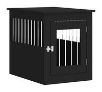 vidaXL Jaula para perros madera de ingeniería negro 55x75x65 cm