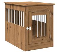 vidaXL Jaula para perros madera ingeniería roble artesanal 55x75x65 cm