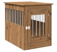 vidaXL Jaula para Perros Madera ingeniería Roble Artesanal 55x80x68 cm