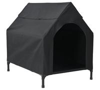 vidaXL Jaula para perros Negro Oxford Tela y acero