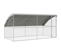 vidaXL Jaula para Pollos 2 pcs Plateado 400 x 200 x 198,5 cm, Jardín y Terraza, Enclosure Duradero para Pollos, Hábitat de Acero, Jaula Impermeable, Alojamiento Seguro con Pestillo para Pollos