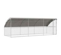 vidaXL Jaula para Pollos 3 pcs Plateado 600 x 200 x 198,5 cm, Jardín y Terraza, Enclosure Duradero para Pollos, Hábitat de Acero, Jaula Impermeable, Alojamiento Seguro con Pestillo para Pollos