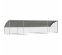 vidaXL Jaula para Pollos 4 pcs Plateado 800 x 200 x 198,5 cm, Jardín y Terraza, Enclosure Duradero para Pollos, Hábitat de Acero, Jaula Impermeable, Alojamiento Seguro con Pestillo para Pollos