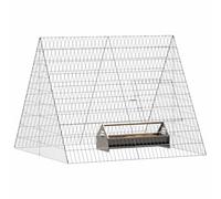 vidaXL Jaula para Pollos Plateado 110 x 100 x 85 cm Acero Galvanizado, Gallinero para jardín y terraza, Jaula de Acero Resistente, Refugio Exterior, Espacio Seguro para Aves